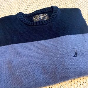 nautica jeans co 100% cotton mens crew neck sweater